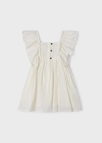 EMBROIDERED MOTIF RUFFLED DRESS