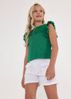 TWEEN WHITE EYELET COTTON SHORTS