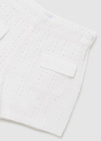 TWEEN WHITE EYELET COTTON SHORTS