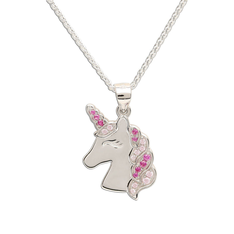 STERLING SILVER GIRLS PINK UNICORN NECKLACE