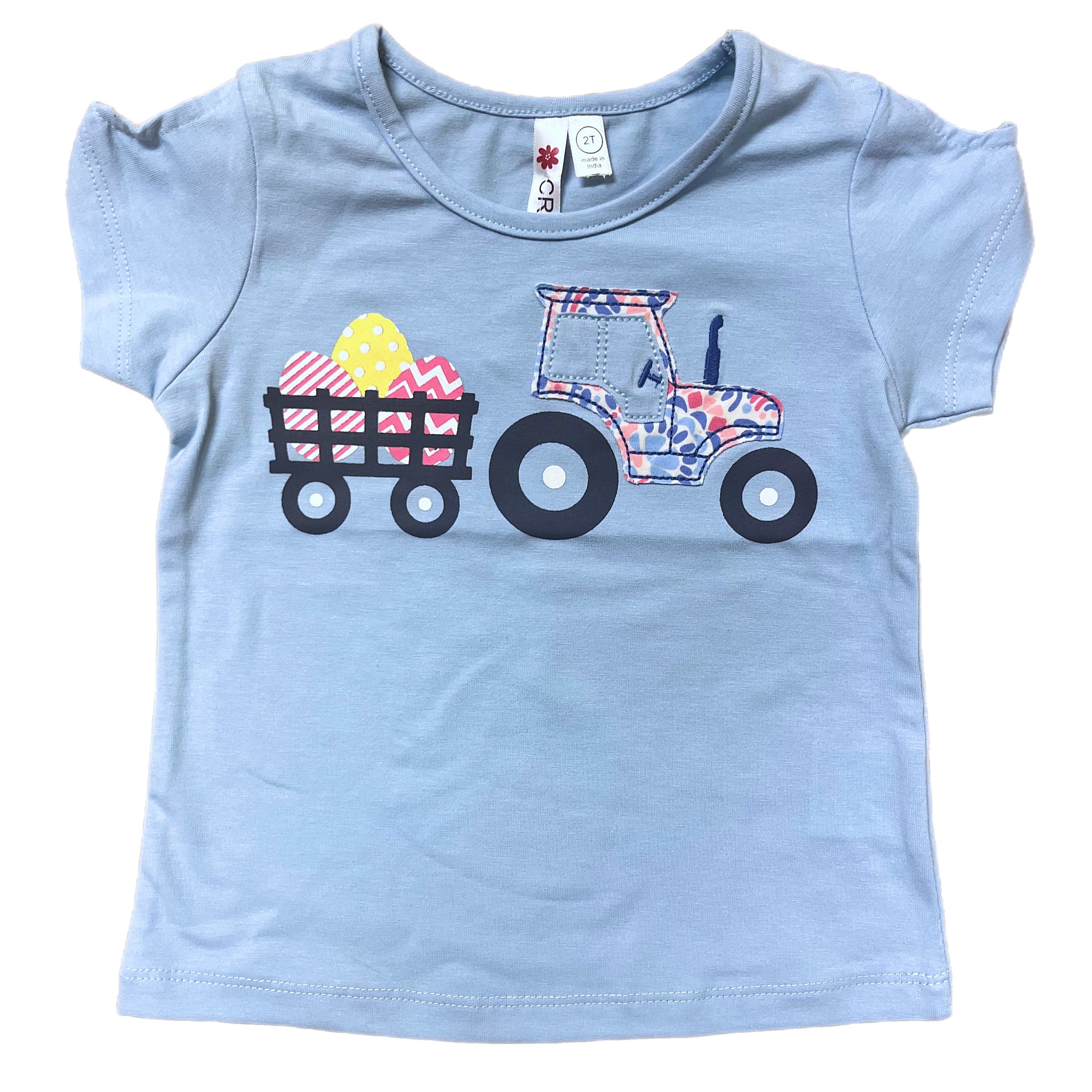 TODDLER GIRLS EASTER EGG HUNT TRACTOR TEE