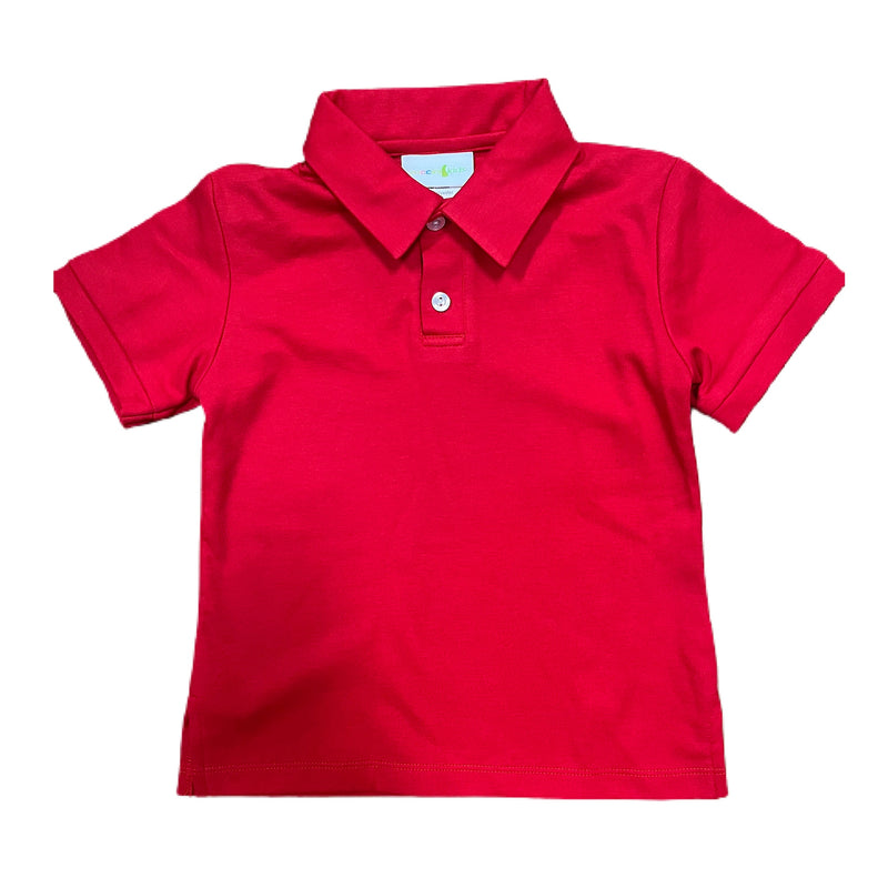 Boys Red Knit Polo Basic