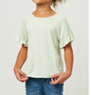 RUFFLE SHOULDER KNIT TEE