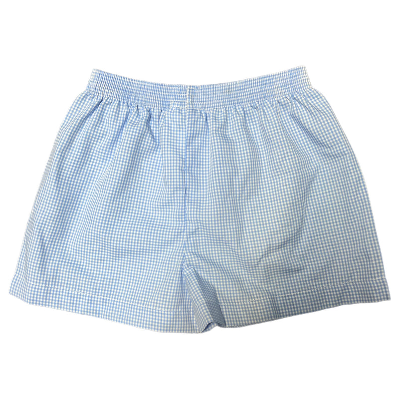 BOYS LIGHT BLUE GINGHAM SHORTS