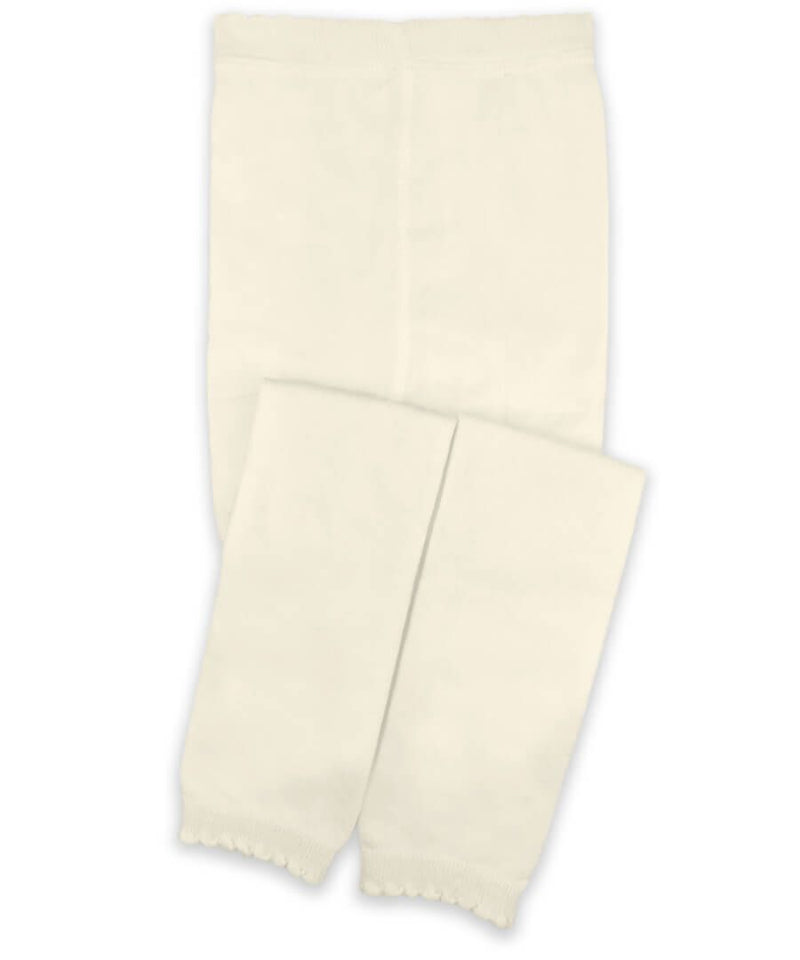 Scallop Pima Cotton Footless Tights