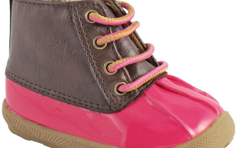 Jude Fuchsia and Brown Duck Boot