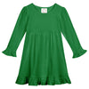 Girls Long Sleeve Empire Waist Ruffle Dress (Multiple Colors)