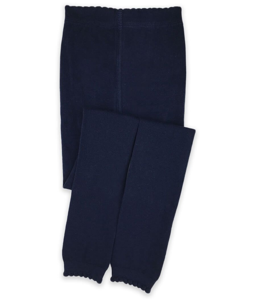Scallop Pima Cotton Footless Tights