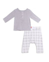 PLAIDVENTURE MODAL MAGNETIC INFANT 2 PC HENLEY AND PANT