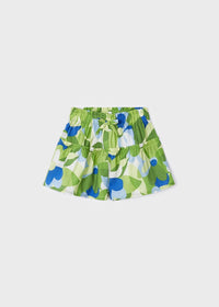 GIRLS LIME PRINTED SKORT