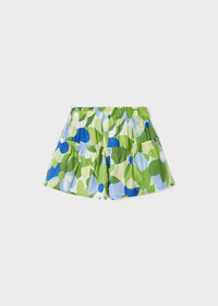 GIRLS LIME PRINTED SKORT