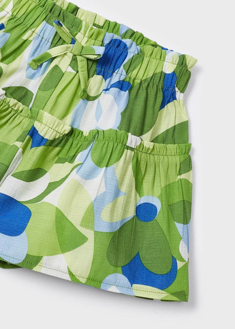 GIRLS LIME PRINTED SKORT