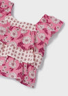 GIRLS PEONY FLORAL RUFFLE TOP