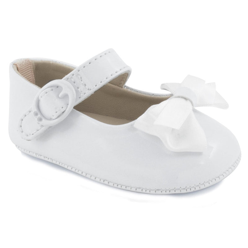 MCKENNA WHITE PATENT WITH BOW MARYJANE BABY SHOE