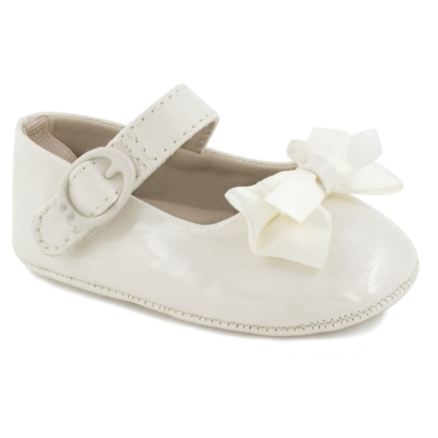 MCKENNA IVORY PATENT WITH BOW MARYJANE BABY SHOE