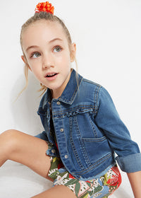 GIRLS RUFFLE DENIM JACKET