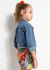 GIRLS RUFFLE DENIM JACKET