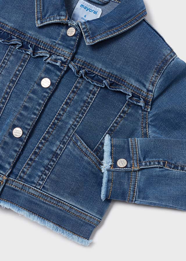 GIRLS RUFFLE DENIM JACKET
