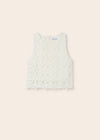 TWEEN DAISY CROCHET WHITE TOP