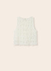 TWEEN DAISY CROCHET WHITE TOP