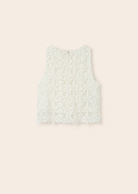 TWEEN DAISY CROCHET WHITE TOP