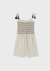 TWEEN SMOCKED LINEN ROMPER