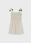 TWEEN SMOCKED LINEN ROMPER