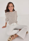 TWEEN WHITE CROPPED FRAYED HEM PANT