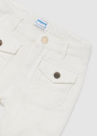 TWEEN WHITE CROPPED FRAYED HEM PANT