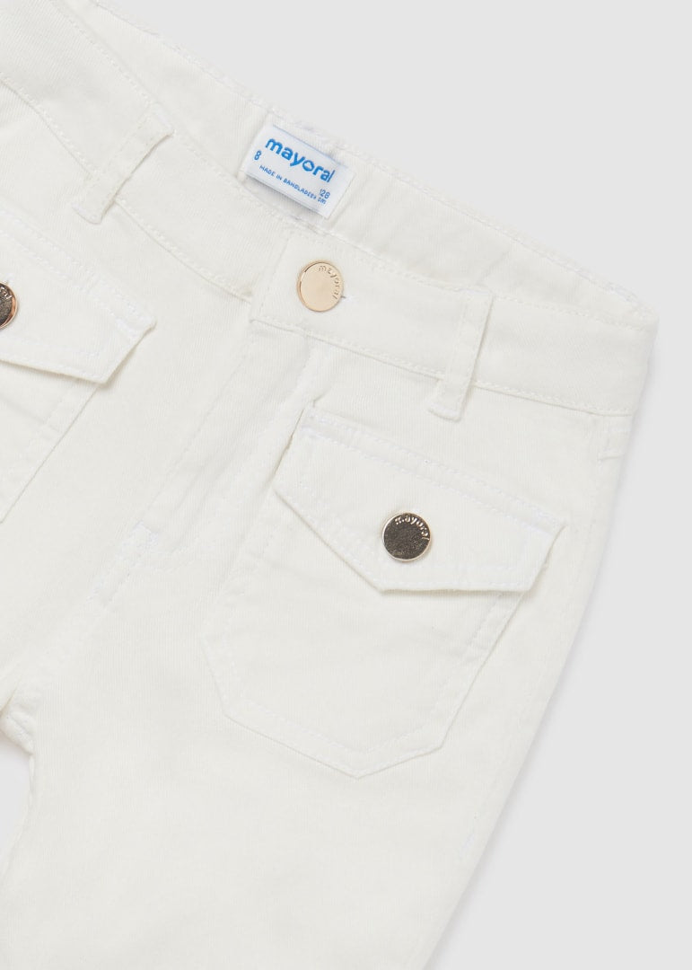 TWEEN WHITE CROPPED FRAYED HEM PANT