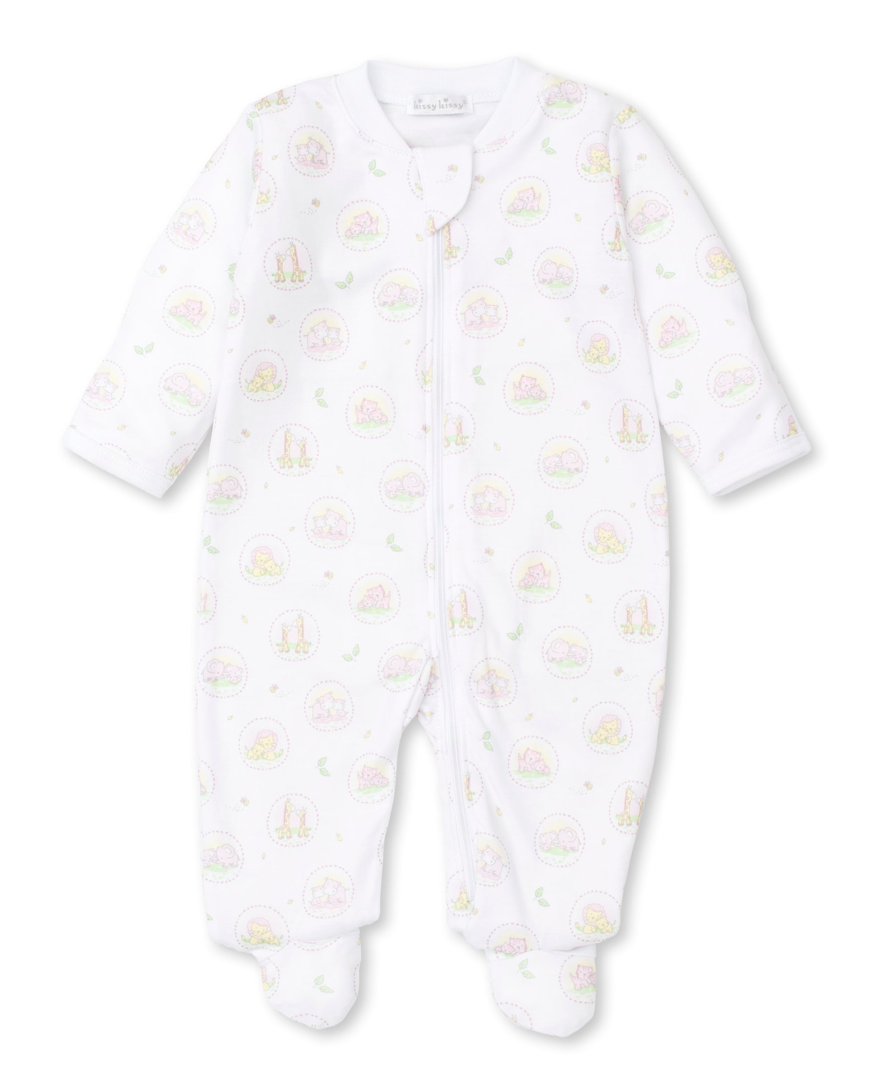 JUNGLE KINS PRINT FOOTIE WITH ZIPPER