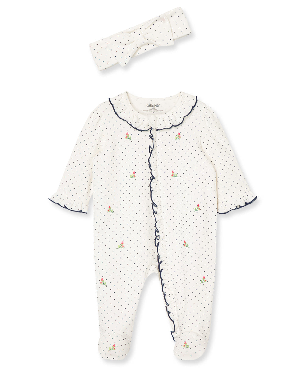 Rosebud Footie and Headband Set