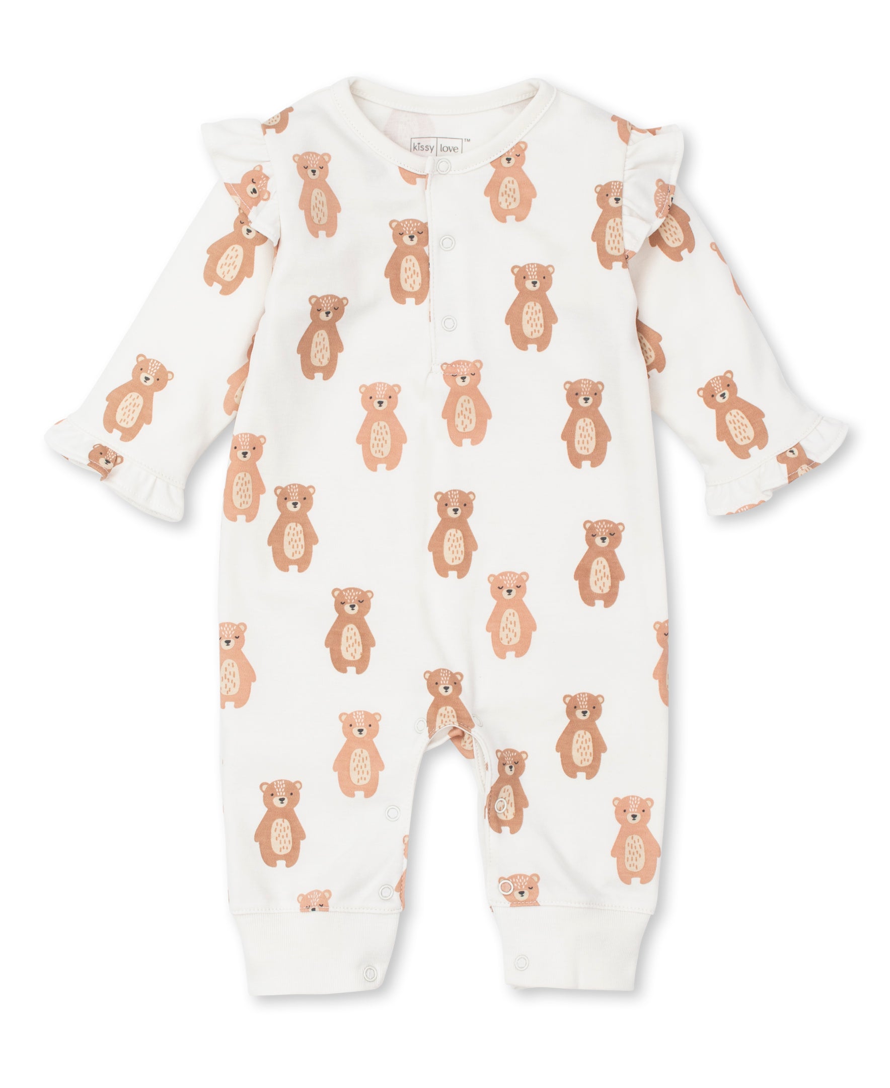 KISSY LOVE BEAR BASICS PRINT PLAYSUIT