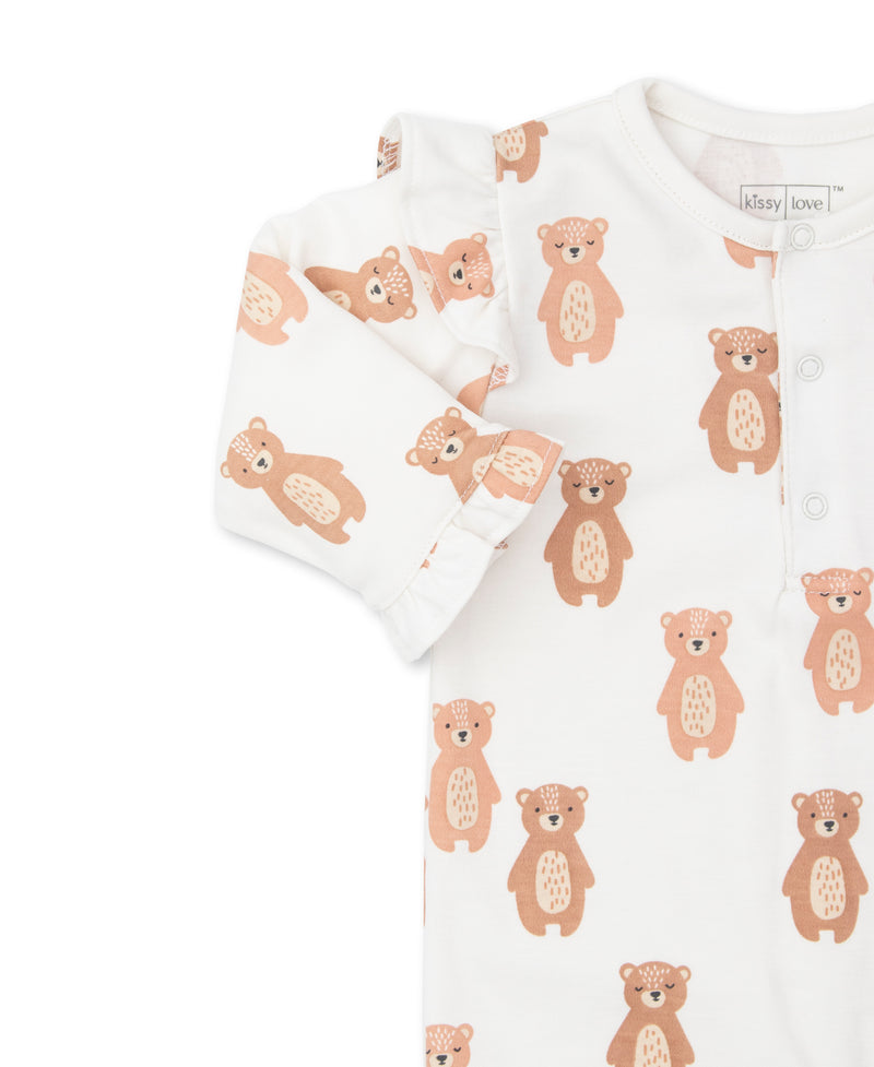 KISSY LOVE BEAR BASICS PRINT PLAYSUIT