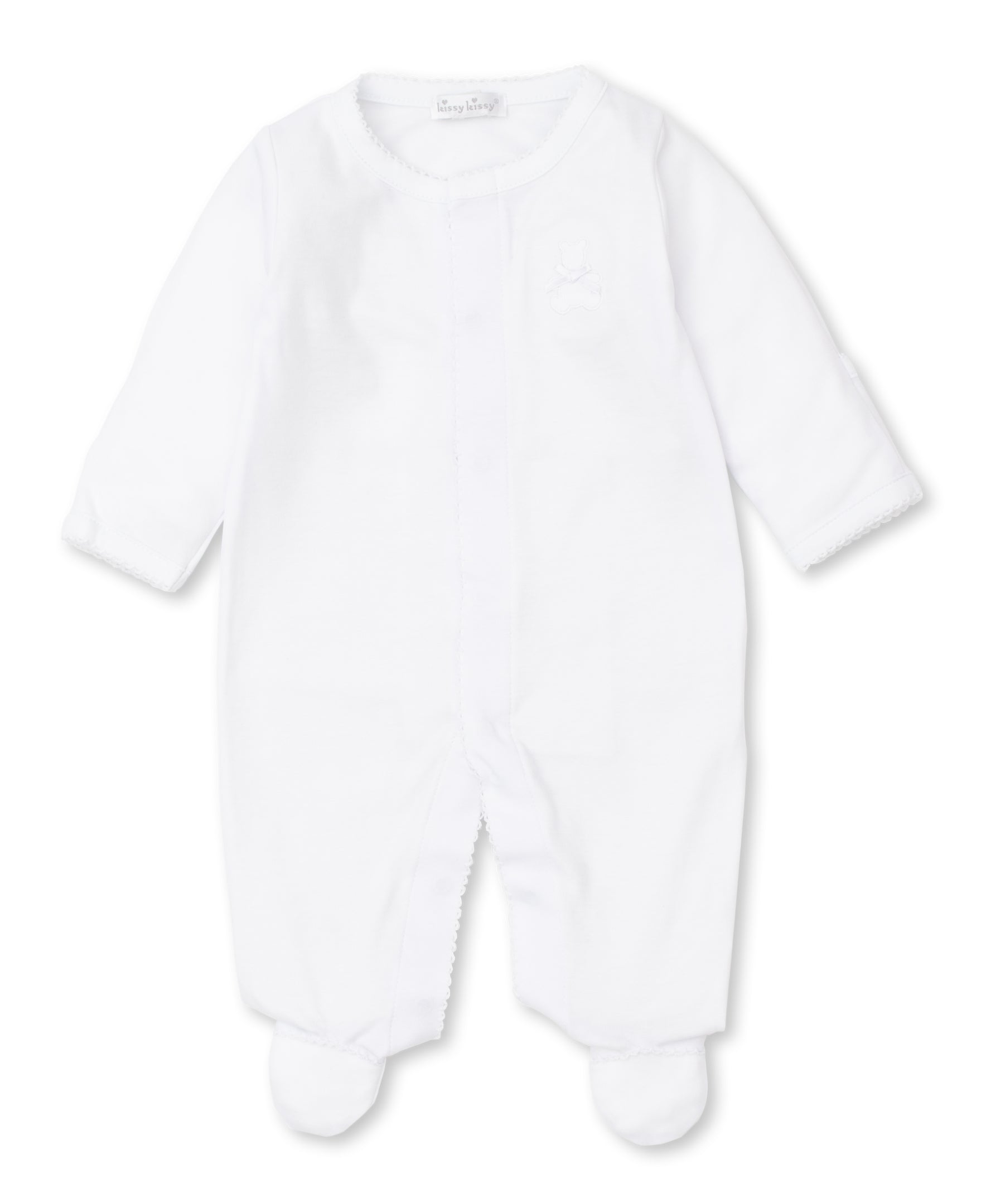 PIQUE TEDDY BEARS EMBROIDERED FOOTIE
