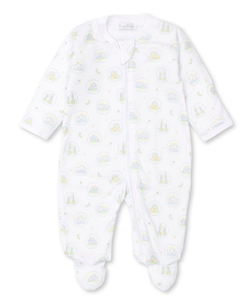 JUNGLE KINS PRINT FOOTIE WITH ZIPPER