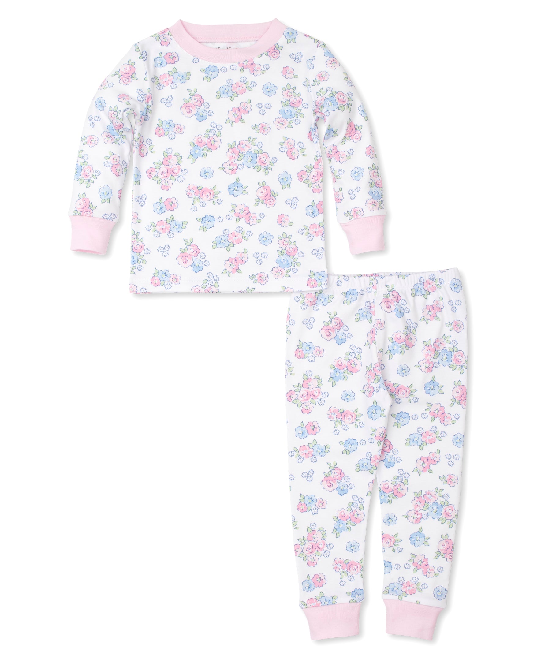 BLUE BLOSSOMS ZIP FOOTIE PAJAMAS